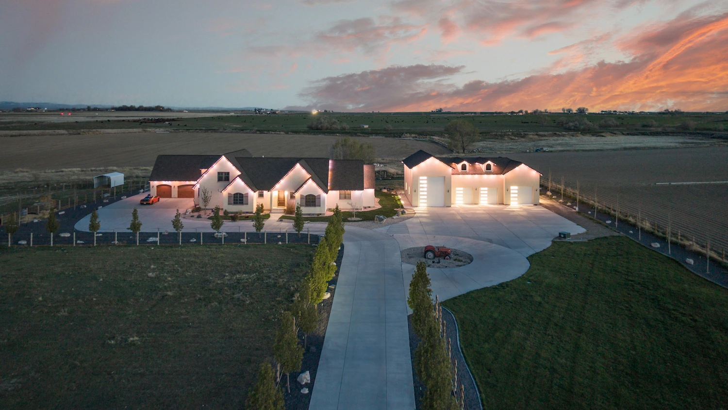 Driveway approach after dark